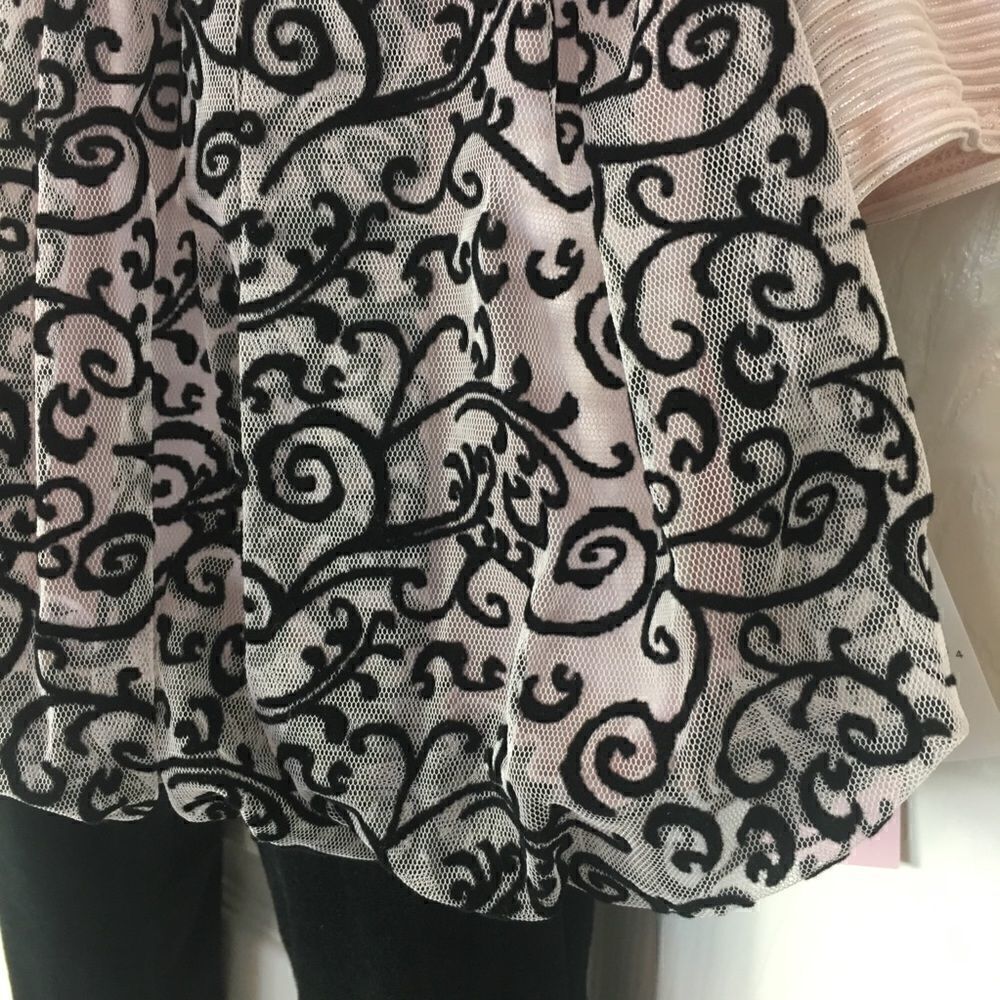 LITTLE LASS Floral Velvet Dress & velvet leggings - Picture 5 of 7